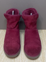 UGG Kristin Wedge Sheepskin Ankle Suede Short Bootie Purple  Size US 5.5 - £37.04 GBP