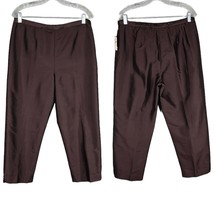 Coldwater Creek Silk Flat Front Side Zip Pants Brown 10 Lined New - $34.64