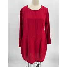 Niche Nilgun Derman Lantern Dress Sz S Red Long Sleeve Princess Seam - £38.52 GBP