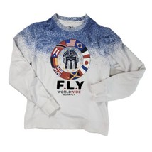 Y2K Born Fly Anytown Sweatshirt Mens L Pullover FLYSTARS Wold Flags Sublimated - £13.39 GBP