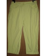 Womens Petites 14P 14 Talbots Lime Green Cropped Capri Summer Casual Pants - €7,64 EUR