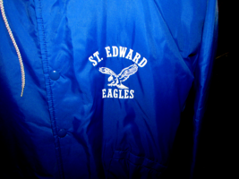 &#39;St. Edward Eagles&#39; Corona CA blue hoodie jacket Windless Lg  - £35.52 GBP