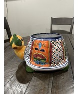 Mexican Handmade Pottery Talavera Ceramic Garden Multicolor Turtle Planter - €34,58 EUR