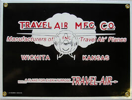 Travel Air MFG CO. Aircraft Airplane Flight Flying Vintage Aviation Meta... - $59.95