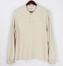 Wallace &amp; Barnes Marled French Terry Henley Pullover Shirt Mens Large Offwhite - $32.47