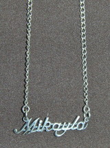 925 Sterling Silver Name Necklace - Name Plate - MIKAYLA 17&quot; chain w/pendant - £46.91 GBP
