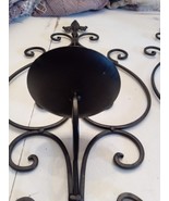 Wall Sconce LOT Black Metal Scroll Candle Holder Medieval Wrought Iron S... - £38.86 GBP