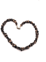 Vintage Tigers Eye Gemstone Chip Beaded Single Strand Necklace 18&quot; Estate Tested - £19.44 GBP