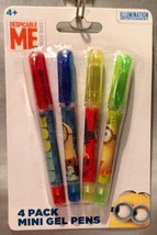 Despicable Me Minions Mini Gel Pens  - 4 Pack - Great For Easter, Party ... - $2.99