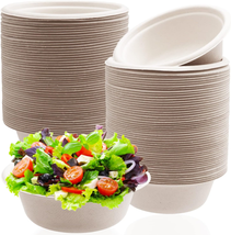 Qiuttnqn 100 Pack Compostable 12Oz Paper Bowls,Heavy-Duty Quality Natural Paper  - £13.51 GBP