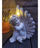 Solar Cute Napping Angel Statue Garden Statue Home Decor - $31.90