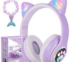 Wireless Cat Ear Headphones For Kids, Led Light Up Kids Girls Bluetooth ... - £31.46 GBP
