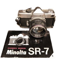 Minolta SR-7  Film Camera Body Japan  Auto Rokkor - PF 1:1.4 F=58mm 1242... - £45.88 GBP