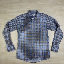 Eton Slim Twill Brown Blue Polka Dot Long Sleeve Shirt Men's Size Large ... - $46.93