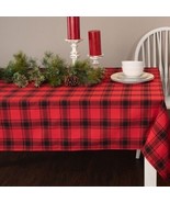 Holiday Time ~ 60 x 84 Rectangular ~ Cotton Polyester ~ Buffalo Plaid Ta... - £23.57 GBP