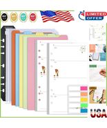 A6 Colorful Weekly Planner Refills - 90 Double-Sided Pages &amp; Binder Acce... - $21.25 CAD