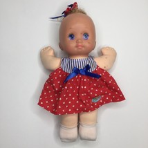 Vintage Magic Nursery Baby Doll Patriotic Red White Blue Stars Stripes Dress Hug - £23.59 GBP