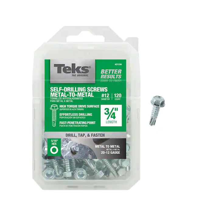 Teks Self-Drilling Screws #12 Dia. Metal-To-Metal 3/4&quot; - 120 Ct. - $7.91