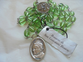 John Melchior Bosco DON BOSCO ROSARY with beads in green color Original - £14.94 GBP