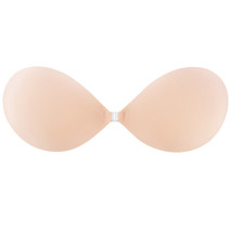 Women Adhesive Bra Strapless Sticky Invisible Push up Silicone Bra Beige - £12.04 GBP