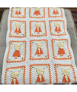 Vintage Sunbonnet Sue Annie Potter Crochet Lap Throw Baby Blanket 56” x 36” - $44.95 CAD