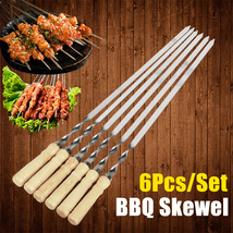 Wood BBQ Fork Stainless Steel Outdoors Grill Needle 55cm 21.65&quot; Barbecue Grill - £22.77 GBP