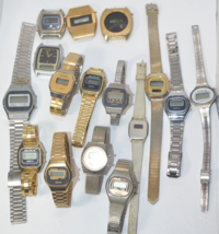Vintage Lot of Quartz LCD watches for parts or restoration SOLD AS IS - $29.65
