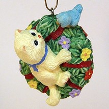 Hallmark Keepsakes Ornament &quot;What&#39;s Your Name?&quot; Kitten and Bird on Wreath - $9.85