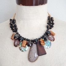 Charming Charlie Mixed Materials Statement Necklace - £11.99 GBP