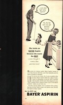 1954 Bayer Aspirin vintage popcorn wife dog vintage ad a8 - £16.95 GBP