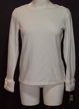 NWT AGB Byer California Ivory Pullover Shirt SMALL Long-Sleeve Soft Cuff Holiday - £11.83 GBP