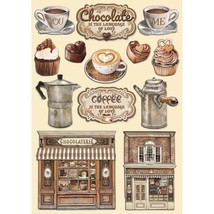 Stamperia Colored Wooden Shapes A5-Coffee And Chocolate - £23.20 GBP