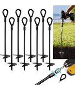 15” Ground Anchors (8Pcs) Easy to Use with Drill, 3&quot; Helix Diameter, Hea... - £27.74 GBP