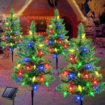 Upgraded Set of 4Pcs Solar Christmas Tree Lights Outdoor Decorations, with 80 Le - £41.64 GBP