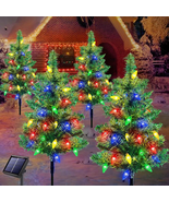 Upgraded Set of 4Pcs Solar Christmas Tree Lights Outdoor Decorations, wi... - £41.16 GBP