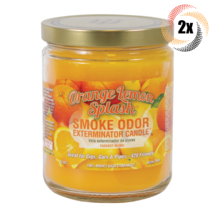 2x Jars Smoke Odor Orange Lemon Splash Exterminator Candles | 13oz | 70 Hr Burn - £26.21 GBP
