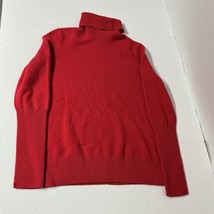 AQUA Sweater Womens L 100% Cashmere Turtleneck Jumper Winter Hot Red Cozy - $23.15