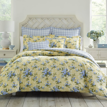 Comforter Set Cotton Reversible Bedding With Bonus Euro Shams &amp; Throw Pi... - £111.24 GBP
