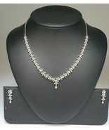 18Ct White Gold &amp; Diamond Necklace &amp; Earrings Suite 4.63cts IGI Certifie... - $9,179.11
