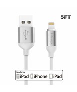 2 Lightning Cable 5ft Heavy Duty USB Charge Cord Apple iPhone X 8 7 Whit... - £7.74 GBP