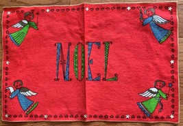 Vintage Christmas Noel Angels Place Mat Runner 18&quot; x 12&quot; - £3.14 GBP