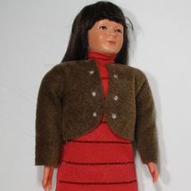 Lady Woman Doll 05 0148 Red &amp; Brown 3-piece Dressed Caco Dollhouse Minia... - $34.01