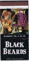 Matchbook Cover Mexico Black Beards Acapulco Carlos Mendoza Cary Sinclair - £0.53 GBP