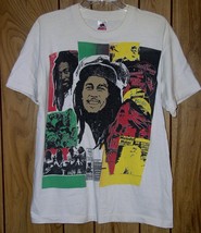 Bob Marley Shirt Vintage Montage Graphic Art Pics Record Labels Single Stitched - £400.90 GBP