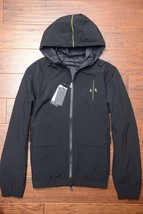 Armani Exchange $240 A|X Men&#39;s Full Zip Sustainability Black Hooded Jacket S - $98.99