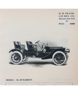 1908 H.H. Franklin MFG Model H Runabout Catalog Advertisement Automobili... - $550.13 MXN