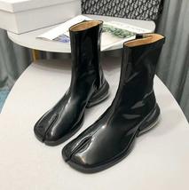 Women Split Toe Air Cushion Ankle Boots Genuine Leather Ninja Tabi Boots Cow Lea - £219.59 GBP