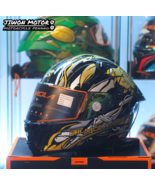 BILMOLA DEFENDER TOXIN SILVER GOLD FULL FACE DOUBLE VISOR HELMET - $600.00
