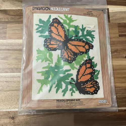 Vintage Paragon Needlecraft Butterflies 5409 8”x10” Monarch Butterflies 1977 - £15.64 GBP