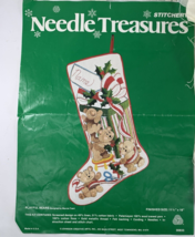 Vintage Christmas Needle Treasures Playful Bears 833 Needlepoint Stocking Kit - £31.83 GBP